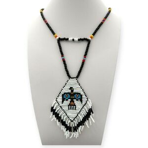 Long seed bead necklace Native American